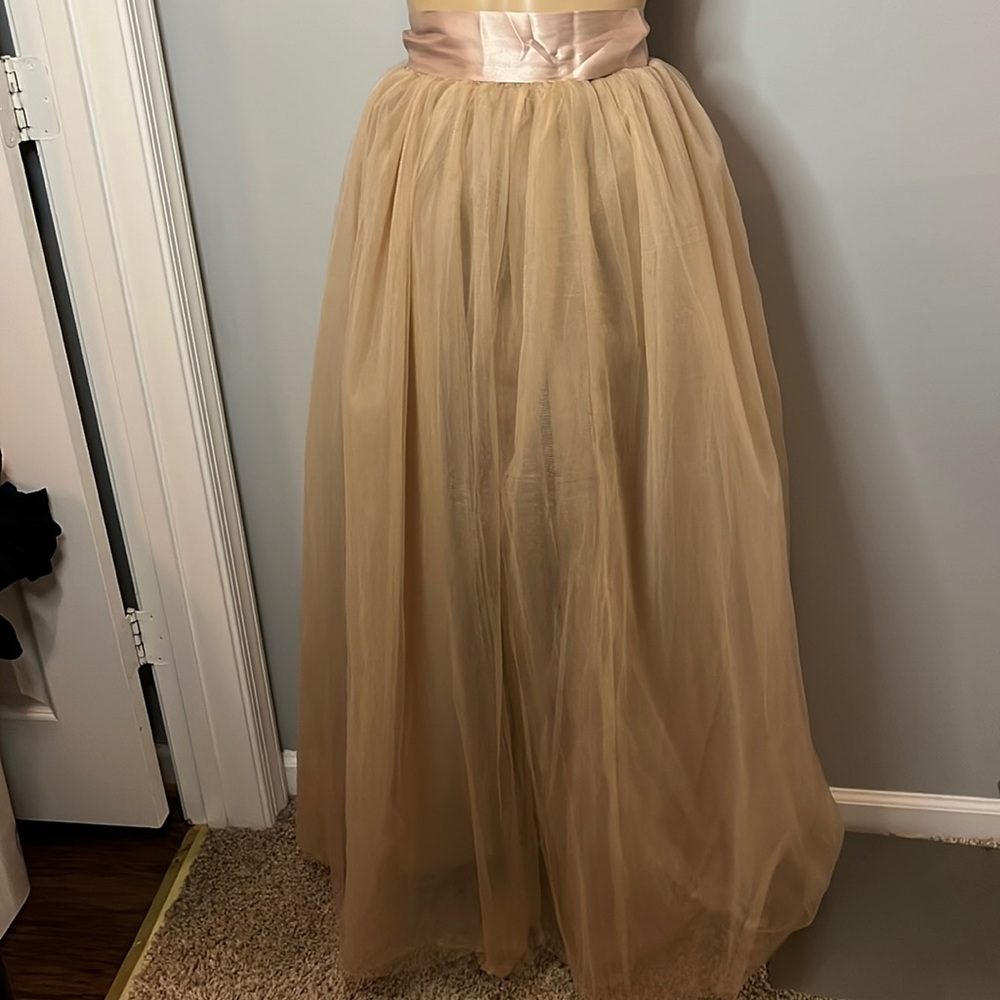 Nude Color Tulle Skirt